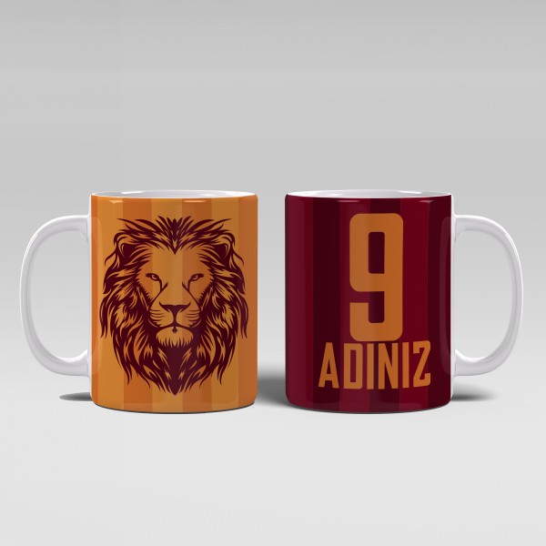 Sarı Kırmızı Kupa Bardak Baskı - Adınıza Özel